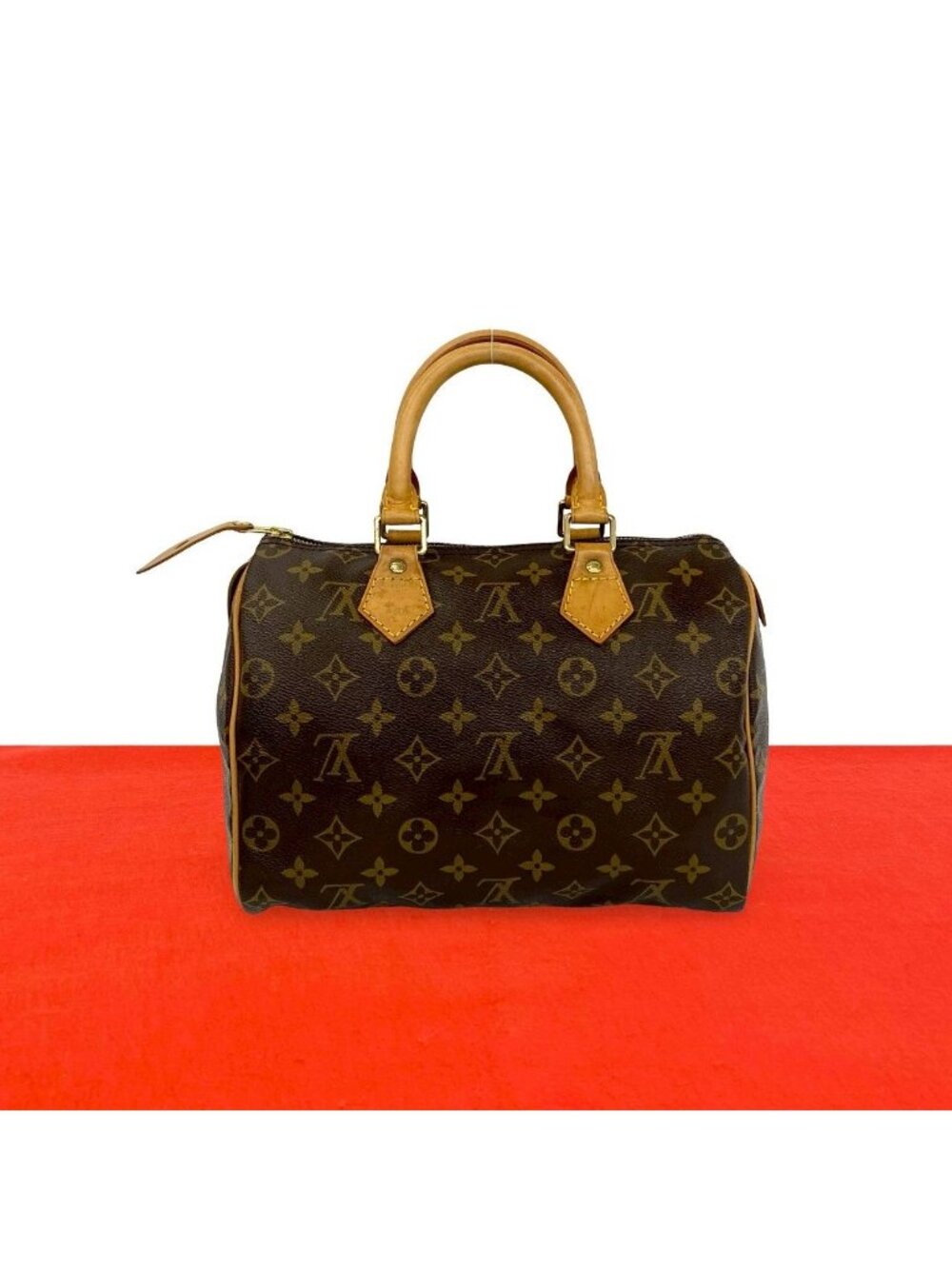 Louis Vuitton Vintage Speedy 25 Monogram Leather Mini Boston Bag Brown